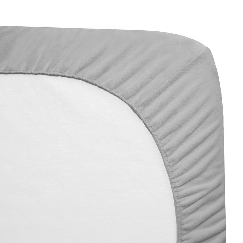 TL Care Heavenly Soft Chenille Fitted Crib Sheet 28" x 52", Warm and Cozy Neutral Chenille Sheet, Gray, for Boys and Girls, Fits Crib and Toddler Bed mattresses - Image 3